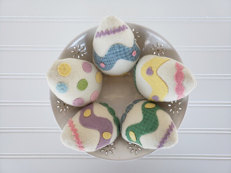 Wool Easter Egg Bowl Filler Pastel Wool Eggs Primitive Etsy