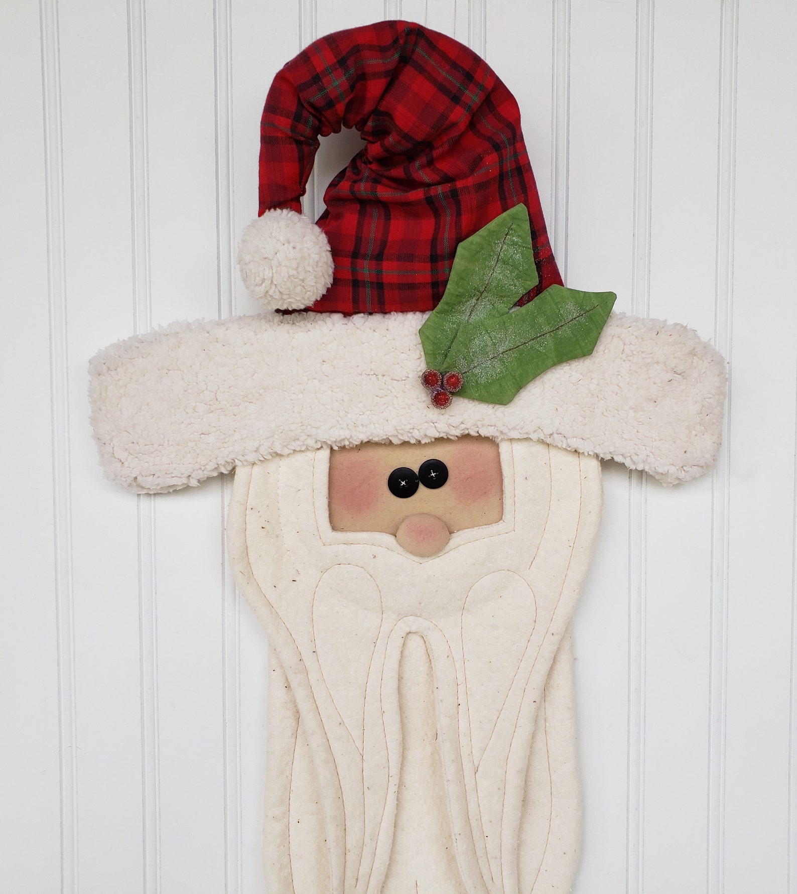 Santa Door Greeter Christmas Front Door Décor Primitive Etsy