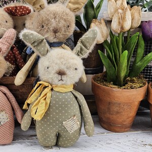 Primitive Plush Bunny Rabbit: Homespun Easter Tiered Tray Decor ...