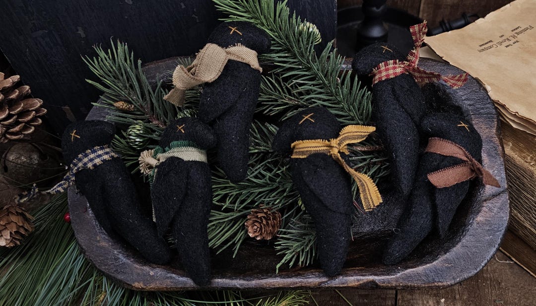 Primitive Crow Bowl Filler Set: Hand-stitched Felt Fall Decor - Etsy