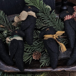 Primitive Crow Bowl Filler Set: Hand-Stitched Felt Fall Decor