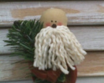 Modello di ornamento di Babbo Natale primitivo: Ornie facile da cucire (modello PDF)