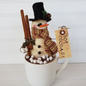 Snowman Cup Primitive Coffee Station Decor Primitive Snowman Cup Holiday Snowman Cup Winter Snowman Cup Coffee Bar Snowman image 6