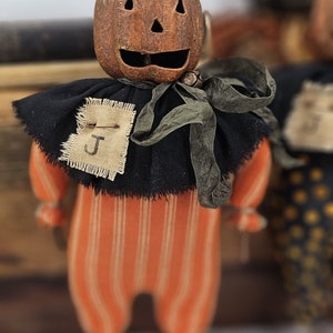 Primitive Jack O Lantern Twig Doll – Rustic Halloween Pumpkin Shelf ...