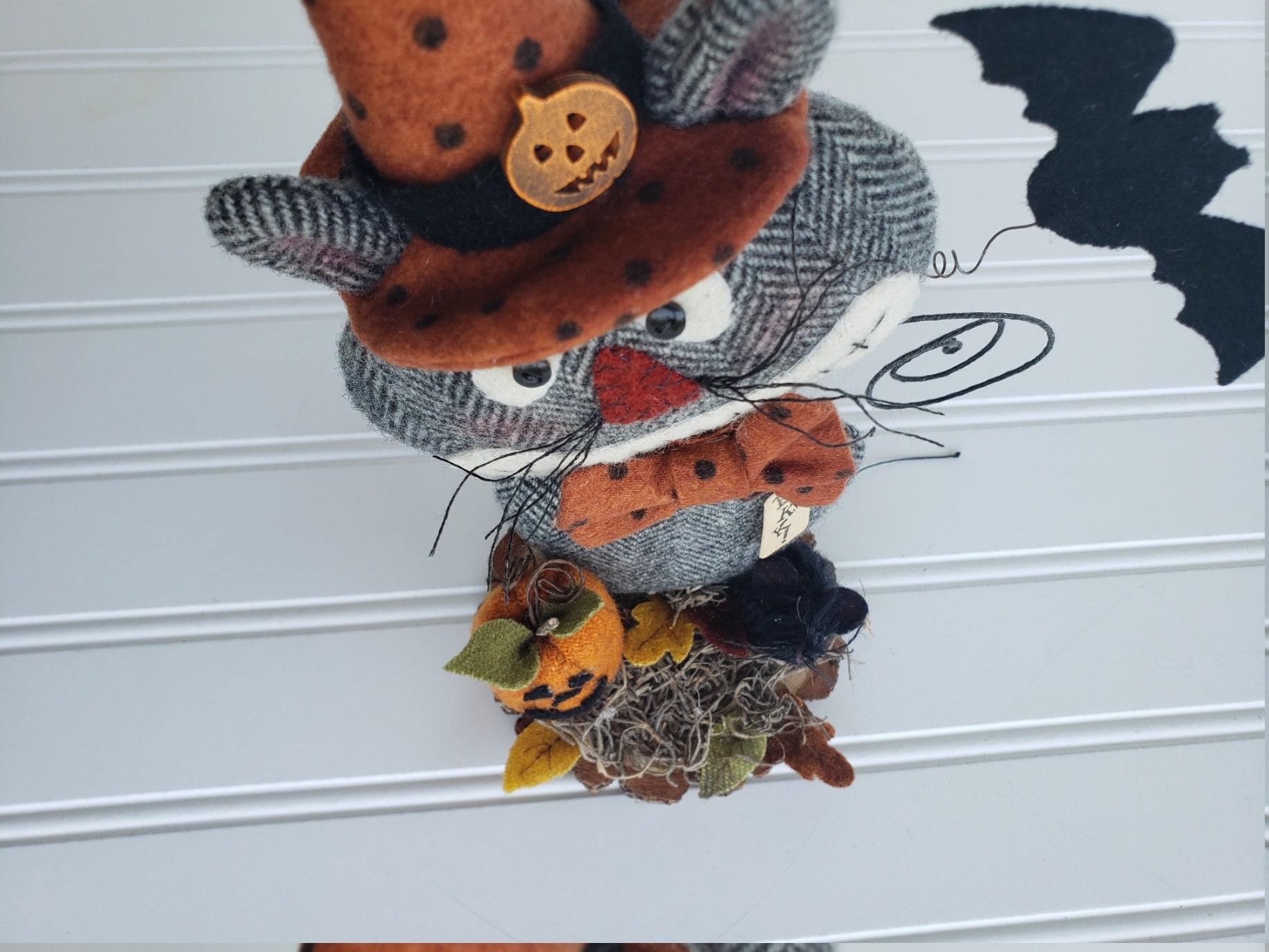 Primitive Leaping Cat Pattern Primitive Halloween Cat Pattern – Wool Applique PDF – DIY Cheshire ...