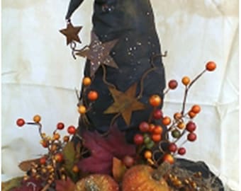 Mailed Paper Craft Pattern - Witch Hat Pattern - 12 inch Witch Hat - Fall Witch Hat Pattern - DIY Pattern - Autumn Home Accent Pattern