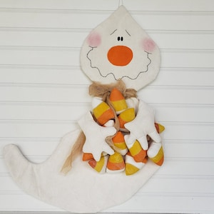 Candy Corn Ghost Door Greeter Pattern: Primitive Halloween Decor (PDF Pattern)