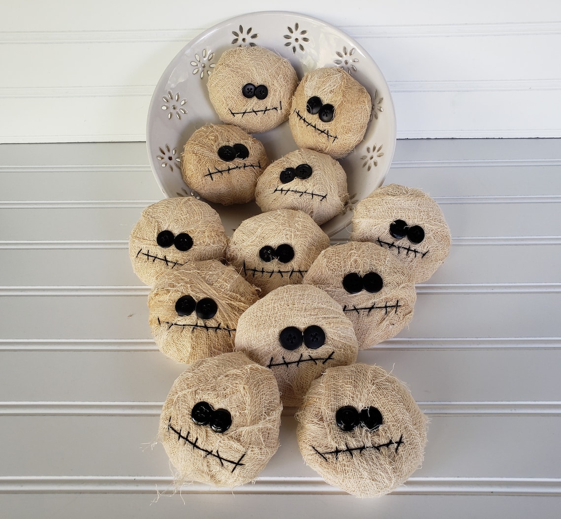 Mummy Bowl Filler Primitive Halloween Mummy Decor Fall Etsy