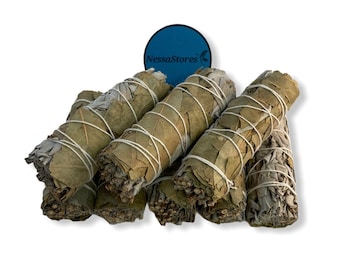 NESSASTORES - White Sage + Bay Leaves Smudge Incense 4" Bundle #JC-190 (3 pcs)