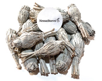 NessaStores- California Mini Torch Style White Sage Smudge Incense 3"-4" Bundle (12 pcs) #JC-005