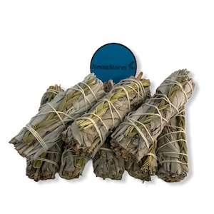 NESSASTORES - White Sage + Sweetgrass Smudge Incense 4&quot; Bundle #JC-185 (2 pcs)