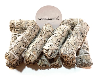 NessaStores- White Sage Smudge Incense 4&quot; Bundle (8 pcs) #JC-006
