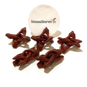 NessaStores- Carved Tripod Wood Stand Holder 2&quot; ( 3 pcs ) #JC-044