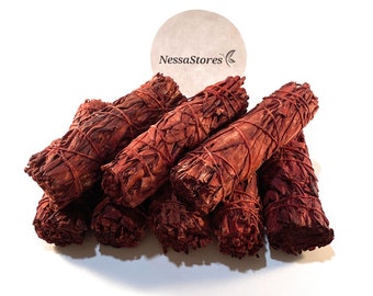 NessaStores- White Sage + Dragon&#39;s Blood Smudge Stick 4&quot; Bundle (3 pcs)#JC-160