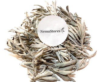 NessaStores California White Sage Smudge Loose Cluster Incense Bulk (1/2 lb) #JC-001