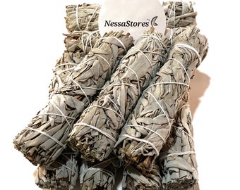 NessaStores White Sage Smudge Stick Incense 6" Bundle (3 pcs) #JC-162