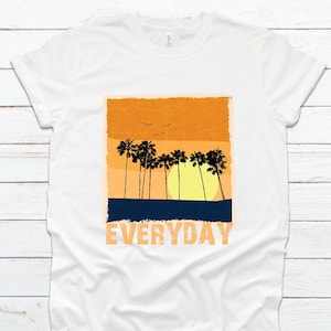 Everyday Sunrise Sunset Palm Trees - Orange Yellow - Unisex T Shirt