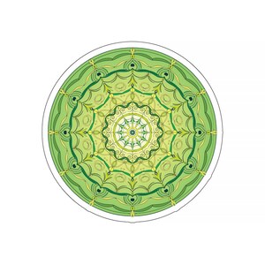 Naklejka Green Dreamscape - Geometryczny wydruk graficzny Mandala - Wodoodporny winyl