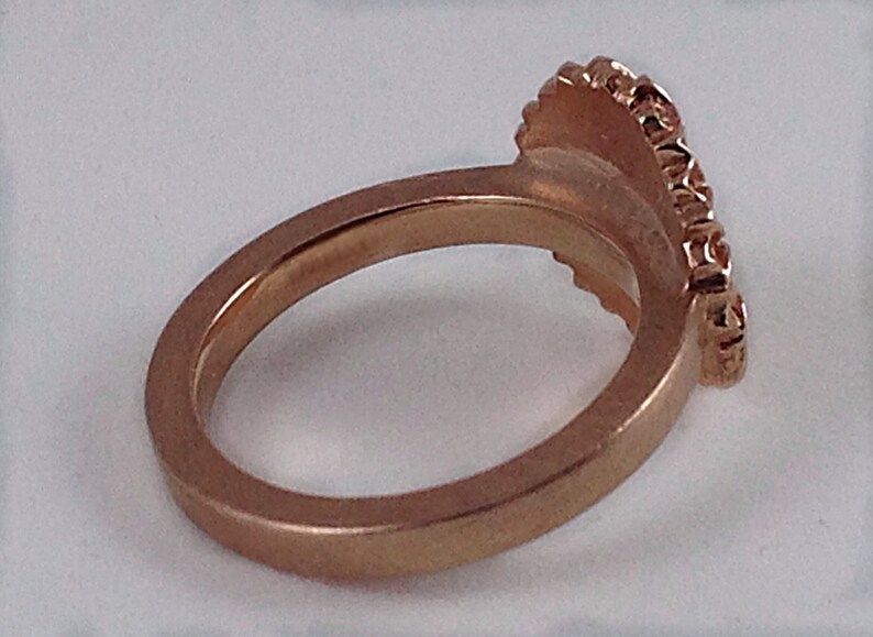 14 Karat Solid Rose Gold Sunflower Ring Large Flower on a Etsy