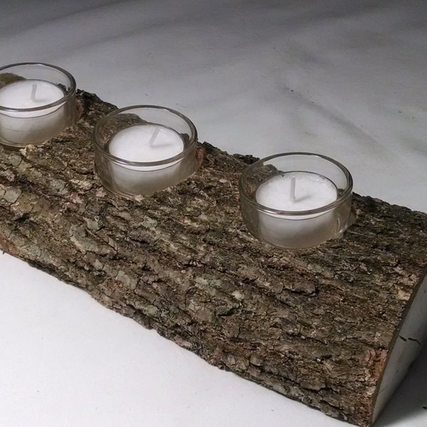 Rustic Log Candle Holder, Rustic Wedding Decorations, Rustic Home Decor, Votive Candle Holder