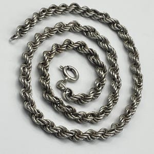 Vintage 80s Mens Silver Necklace - Etsy