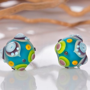 Par de contas lampwork para brincos