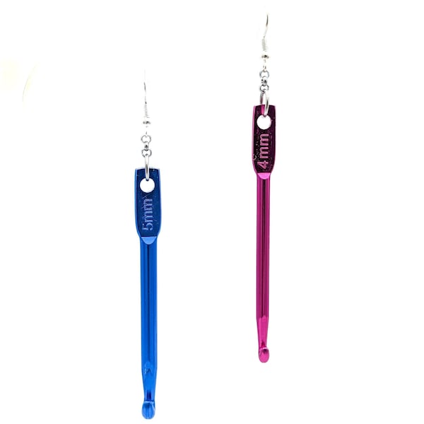 Functional Crochet Hook Earrings - Mini Functional Jewelry - Tiny, Cute and Quirky Tool Jewelry - Gift for Crafter Fiber Artist Hobbyist