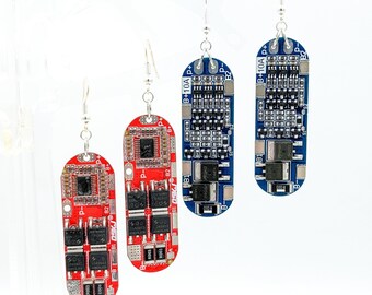 Printed Circuit Board Earrings for Engineers Scientists and Science Lovers - Geeky Earrings - Circuit Board Jewelry - PCB Earrings