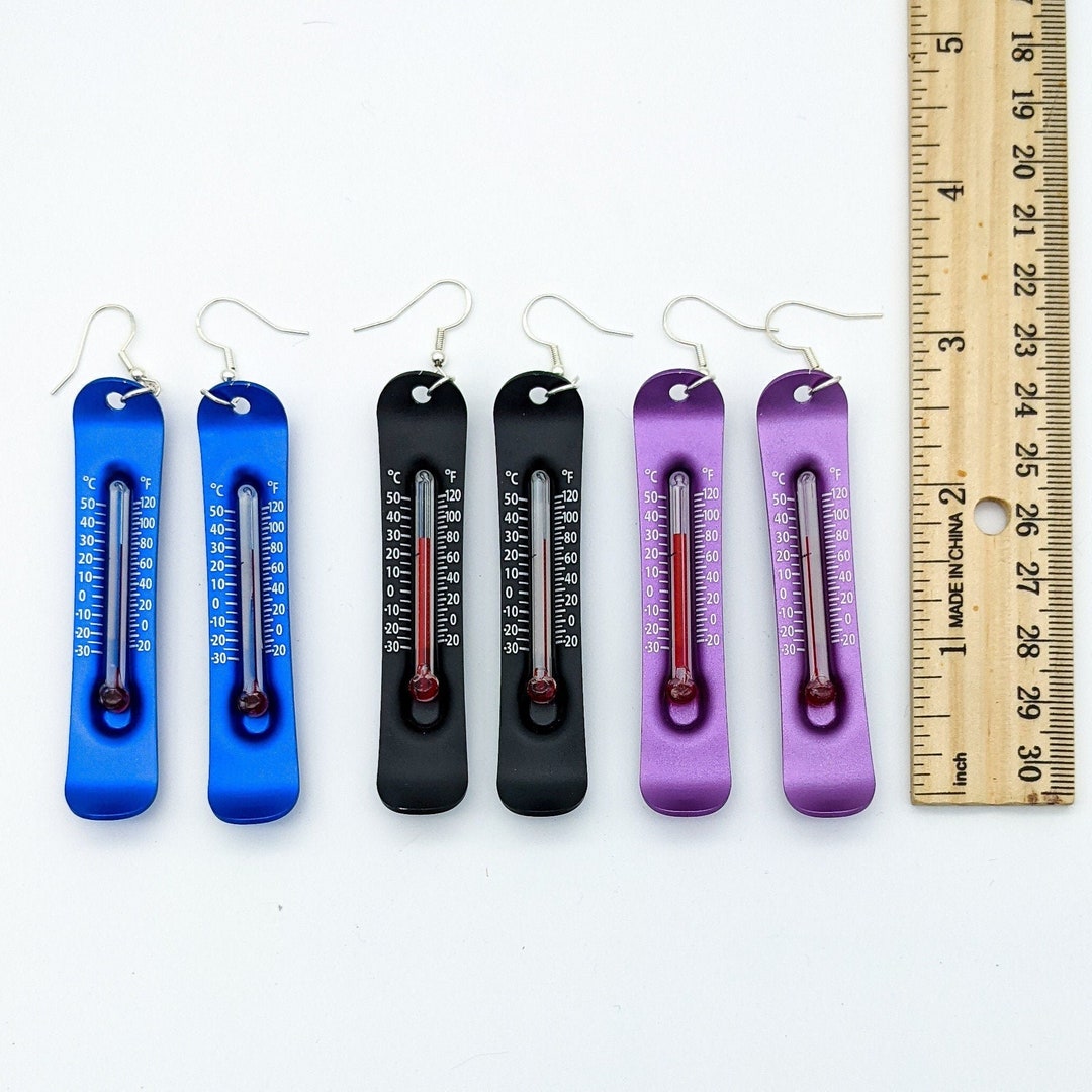 Functional Thermometer Earrings Cute and Quirky Science/tech Gift Idea