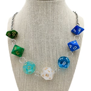 Vincian Pride Dice Necklace - Gay Men&#39;s Pride Flag - DND or Pathfinder Polyhedral RPG D20 Gaymer MLM Flag - Fun and Quirky Geeky Jewelry