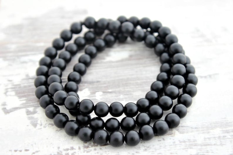 Black Onyx Necklace Mens Necklace Mens Beaded Necklace Mens Gift Boyfriend Gift Boyfriend Necklace for Him Husband Necklace for Men image 2