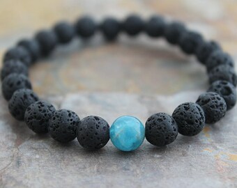 Boyfriend Gift Blue Apatite Bracelet Brother Gift Womens Bracelet Womens Gift Son Gift Mens Bracelet Mens Gift Teen Gift Dad Gifts from Kids