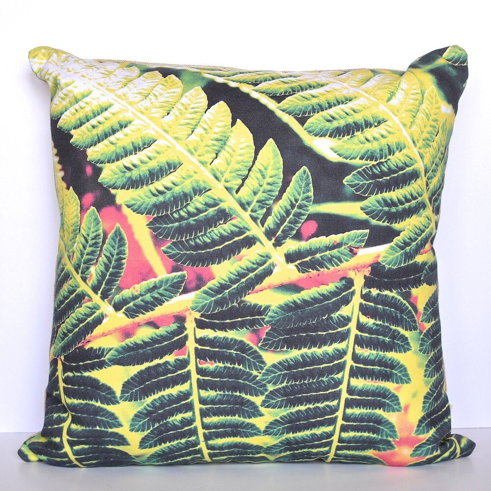 SALE Green Fern Cushion Cover Australian Pillow 41 x 41cm / Etsy