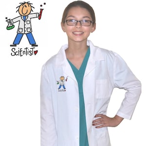Kids Science Lab Coat with Scientist Embroidery Design