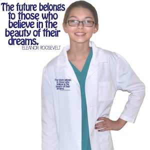 Kids Lab Coat with Future Dreams Roosevelt Embroidery Design