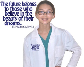 Kids Lab Coat with Future Dreams Roosevelt Embroidery Design