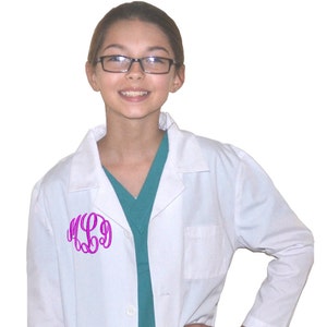 Monogrammed Kids Lab Coat for little Doctors and Nurses