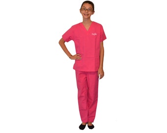 Uniformes médicos Pink Kids personalizados para pequeños médicos y enfermeras