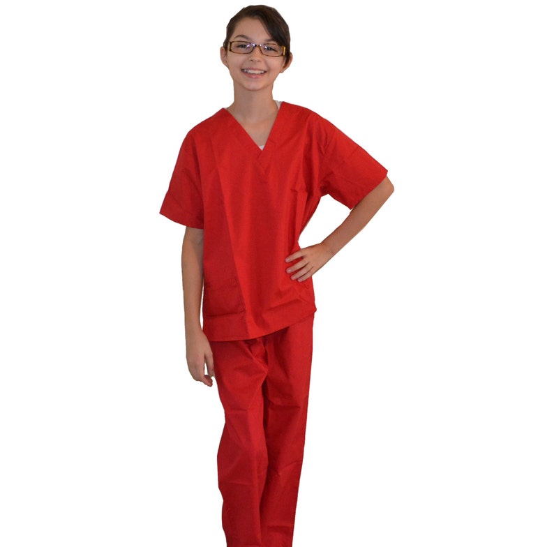 Red Kids Scrubs for little Doctors and Nurses