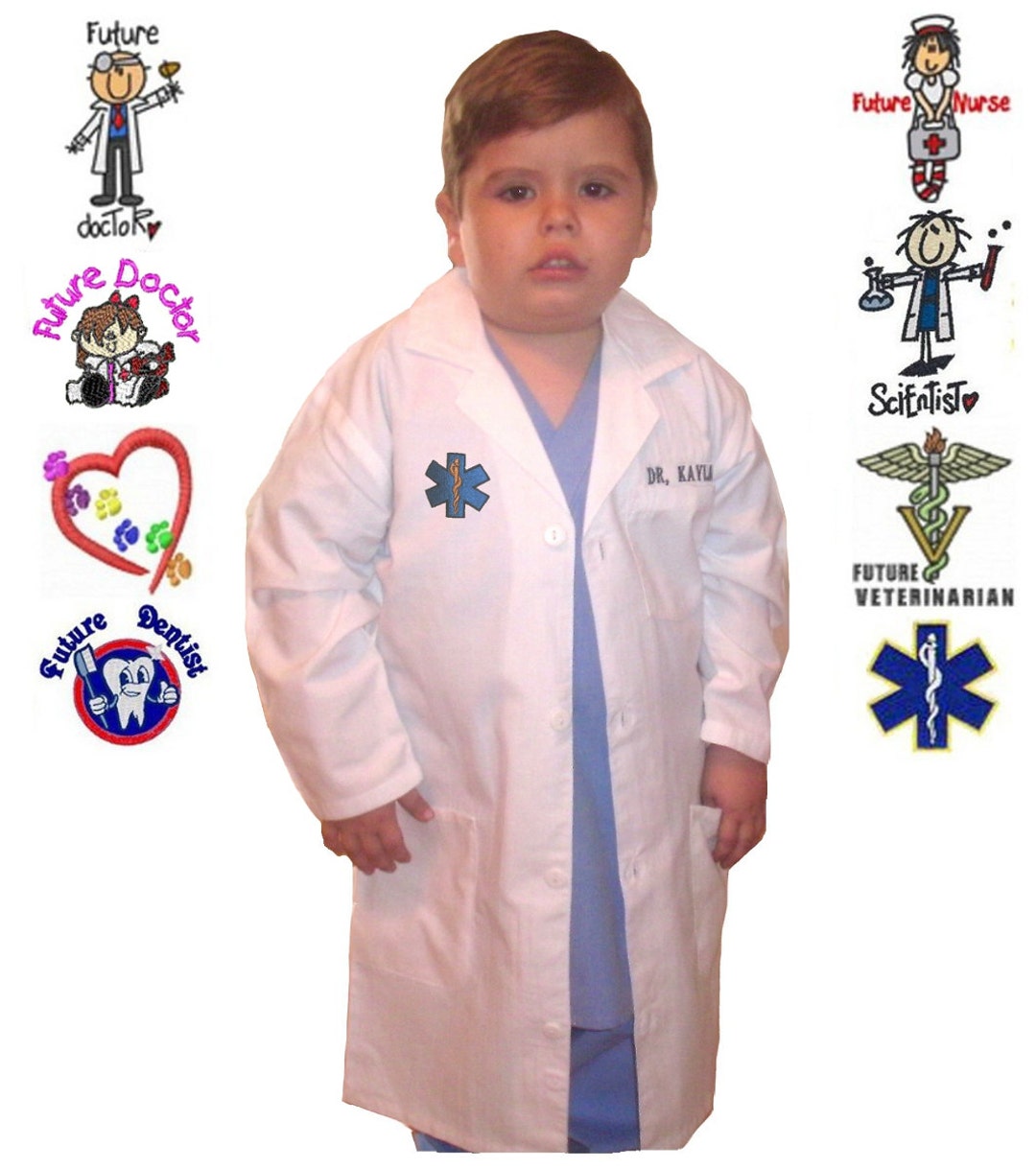 Toddler Lab Coat With Personalized Embroidery and Embroidery Design Etsy
