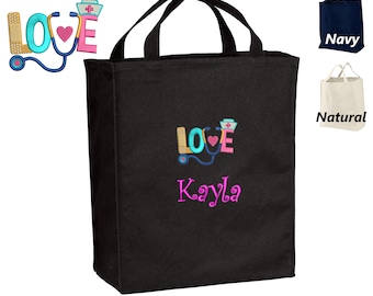 Bolso médico personalizado para niños, diseño de amor, nombre bordado, bolso de doctor para niños, juguete médico para niños, regalo de médico fingido, bolso para niños pequeños