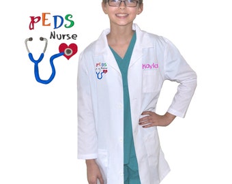 Custom Embroidery Embroidered Nurse Lab Coat Top Personalized