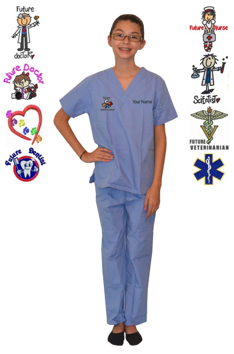 Filles Infirmière Infirmière Médical Uniforme Travail occupation Fancy Dress Costume Outfit Filles Infirmière Infirmière Médical Uniforme Travail occupation Fancy Dress Costume Outfit