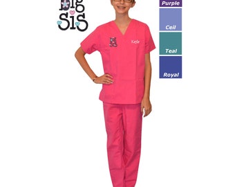 Bata de hospital personalizada para hermana mayor de color rosa con diseño de bordado para hermana mayor, regalo para nueva hermana, regalo para nueva mamá, regalo para baby shower