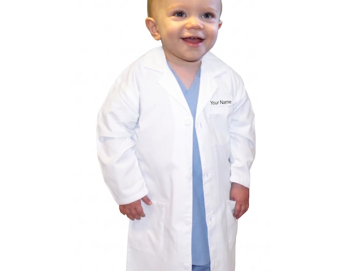Kids Lab Coat with Personalized Embroidery for little Doctors and Nurses