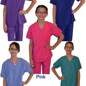 Kids Engineer Scrubs with Building Blocks Embroidery Design image 2