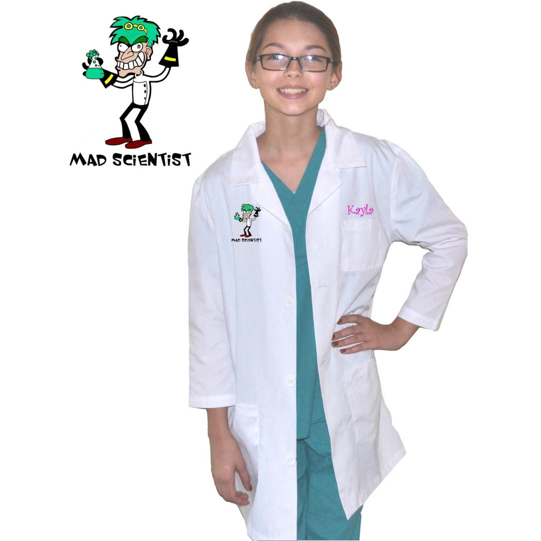 Kids Mad Scientist Personalized Lab Coat Halloween Costume Crazy Professor Science Gift Etsy Canada