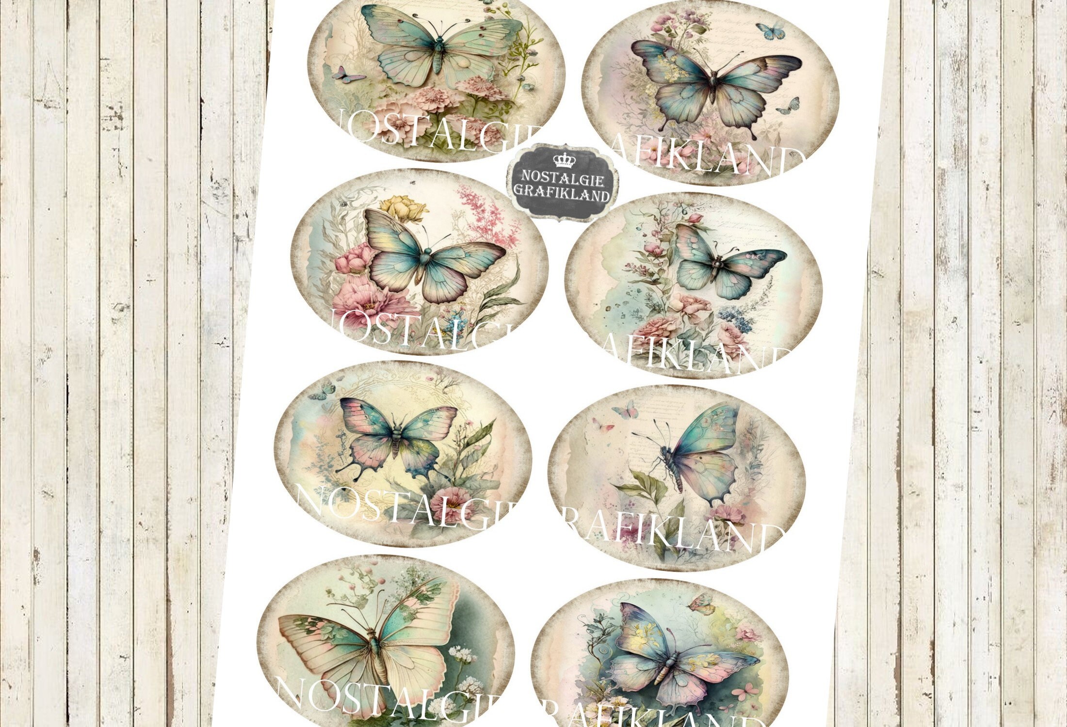 Butterflies Labels Printable Butterfly Ovals Etiquettes Journaling ...