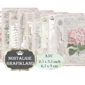 Ephemera Französische Labels Shabby Chic Hortensien Download digital collage sheet S180