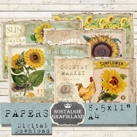 Sunflower Scrapbook Embellishments Sheet